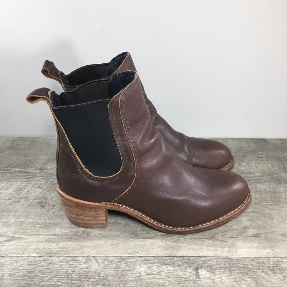 Red Wing Shoe 3392 Chelsea Rancher Harriet Brown Leather High Heel Women Boots 9
